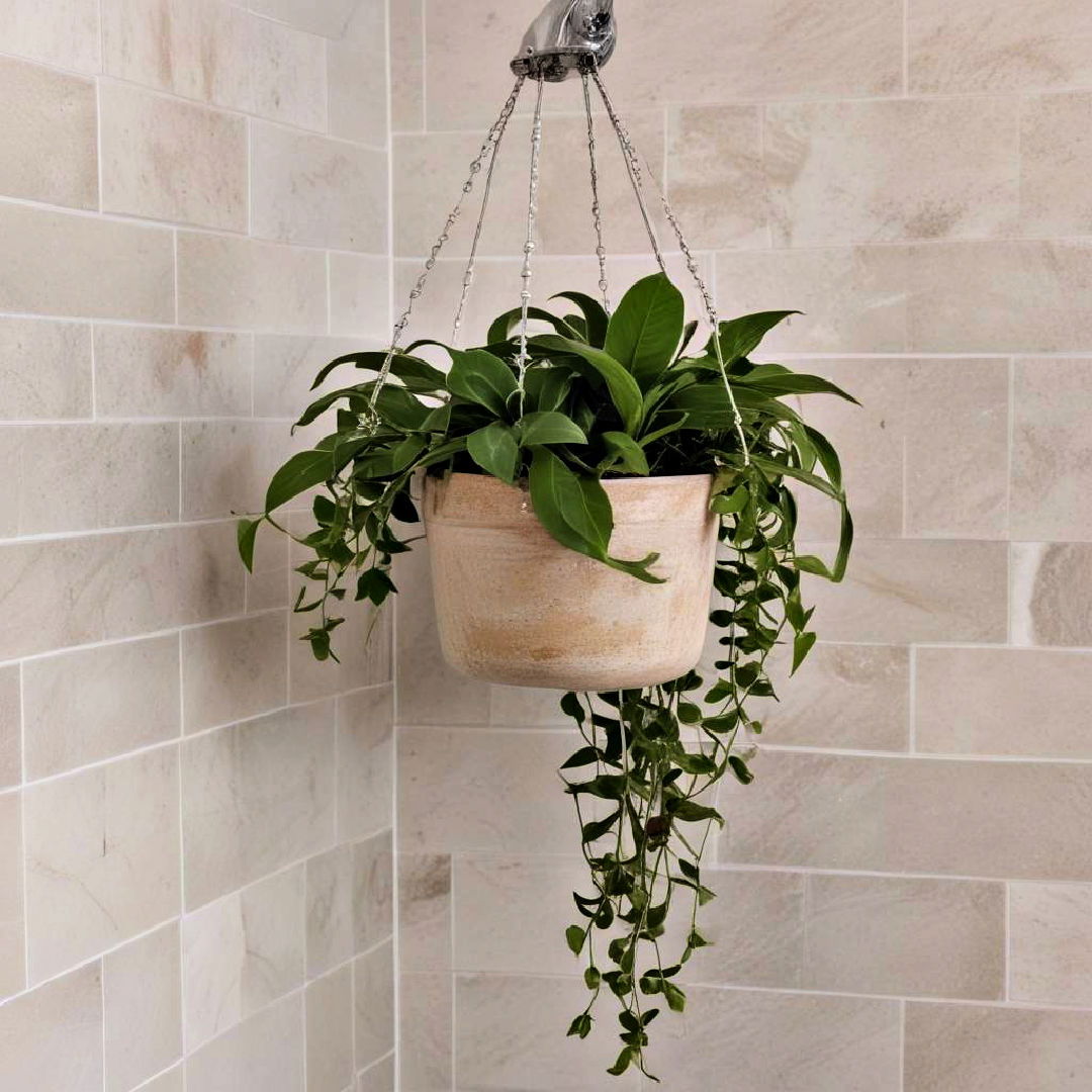 hanging shower plant holder