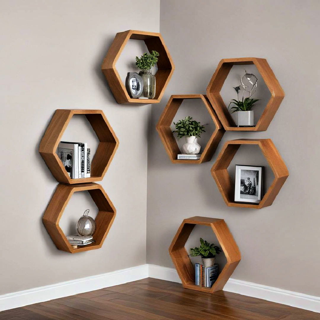 hexagonal corner shelves