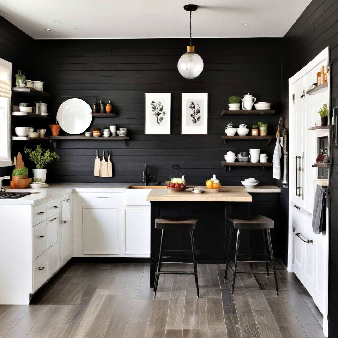 high contrast kitchen