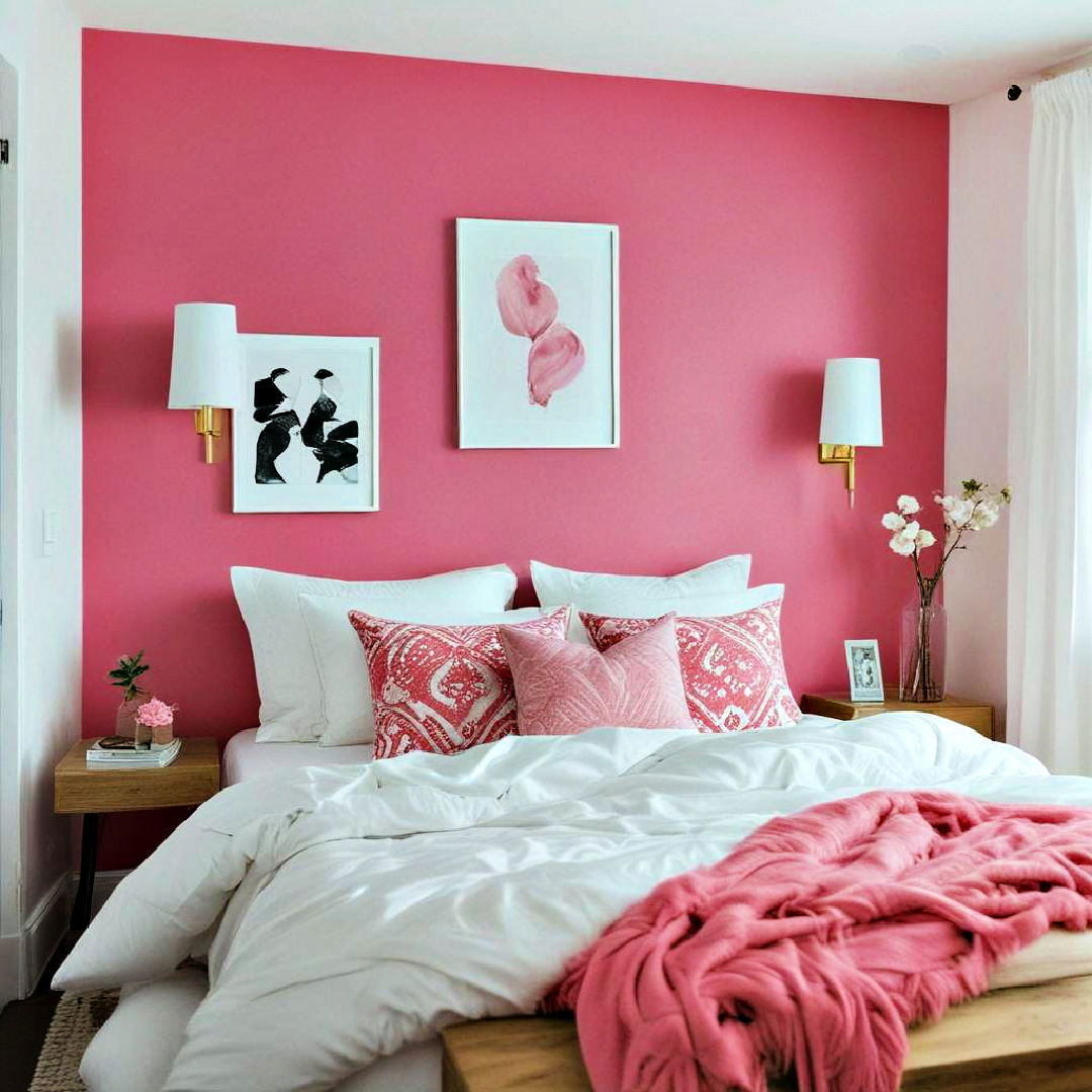 hot pink accent wall