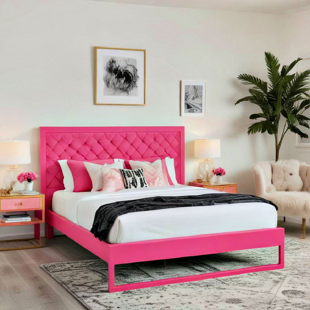 hot pink bed frame