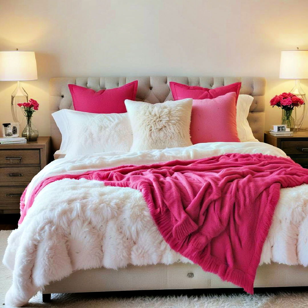 hot pink throw blankets