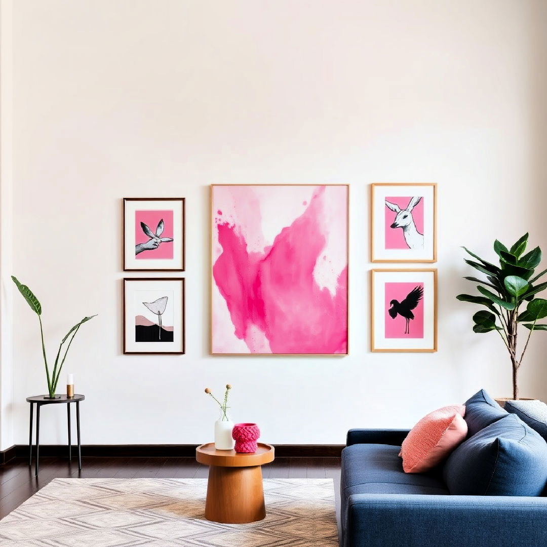 hot pink wall art