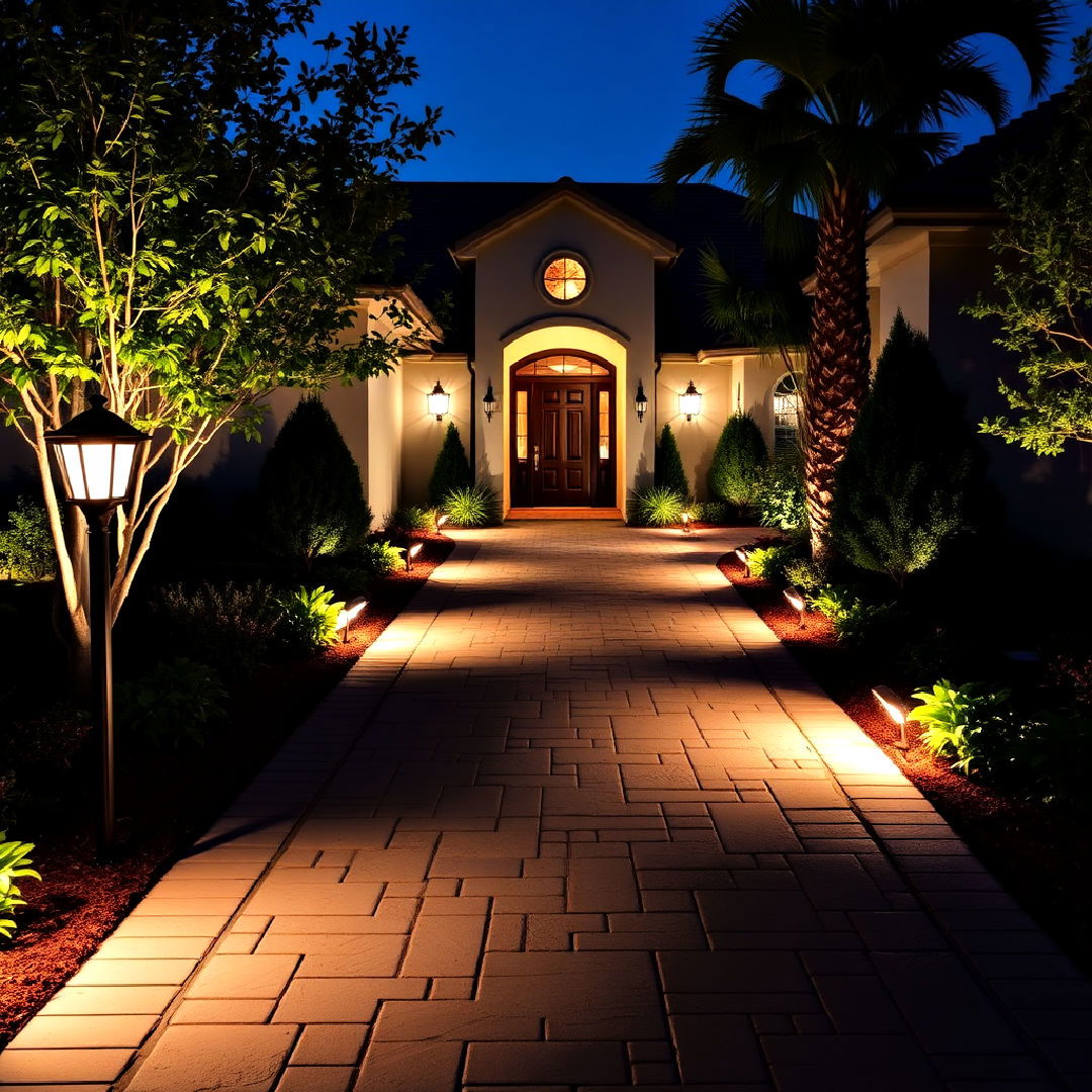 illuminated pathway entrance