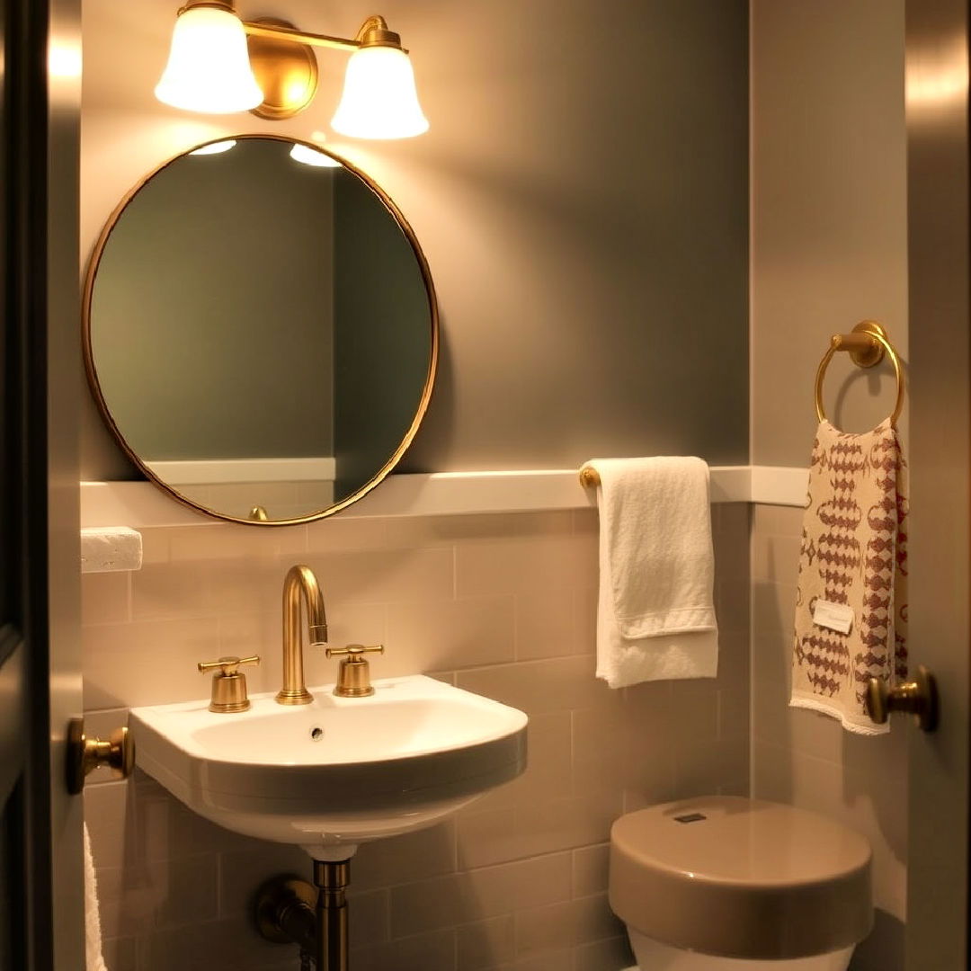 incorporate warm metallic fixtures