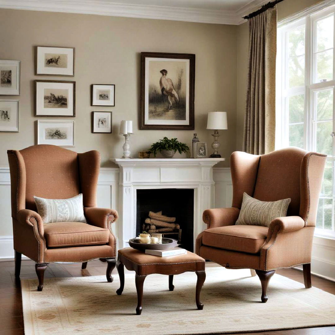 incorporate wingback chairs