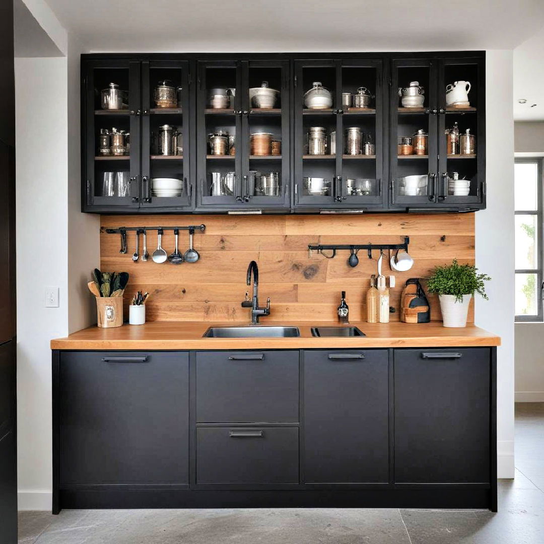 industrial black cabinets