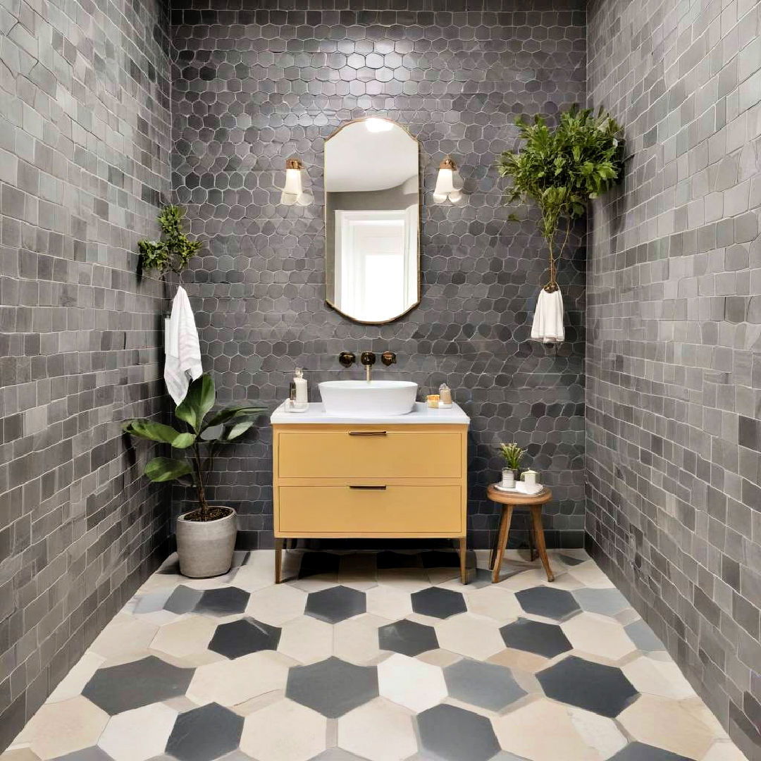 install a bold patterned tile floor