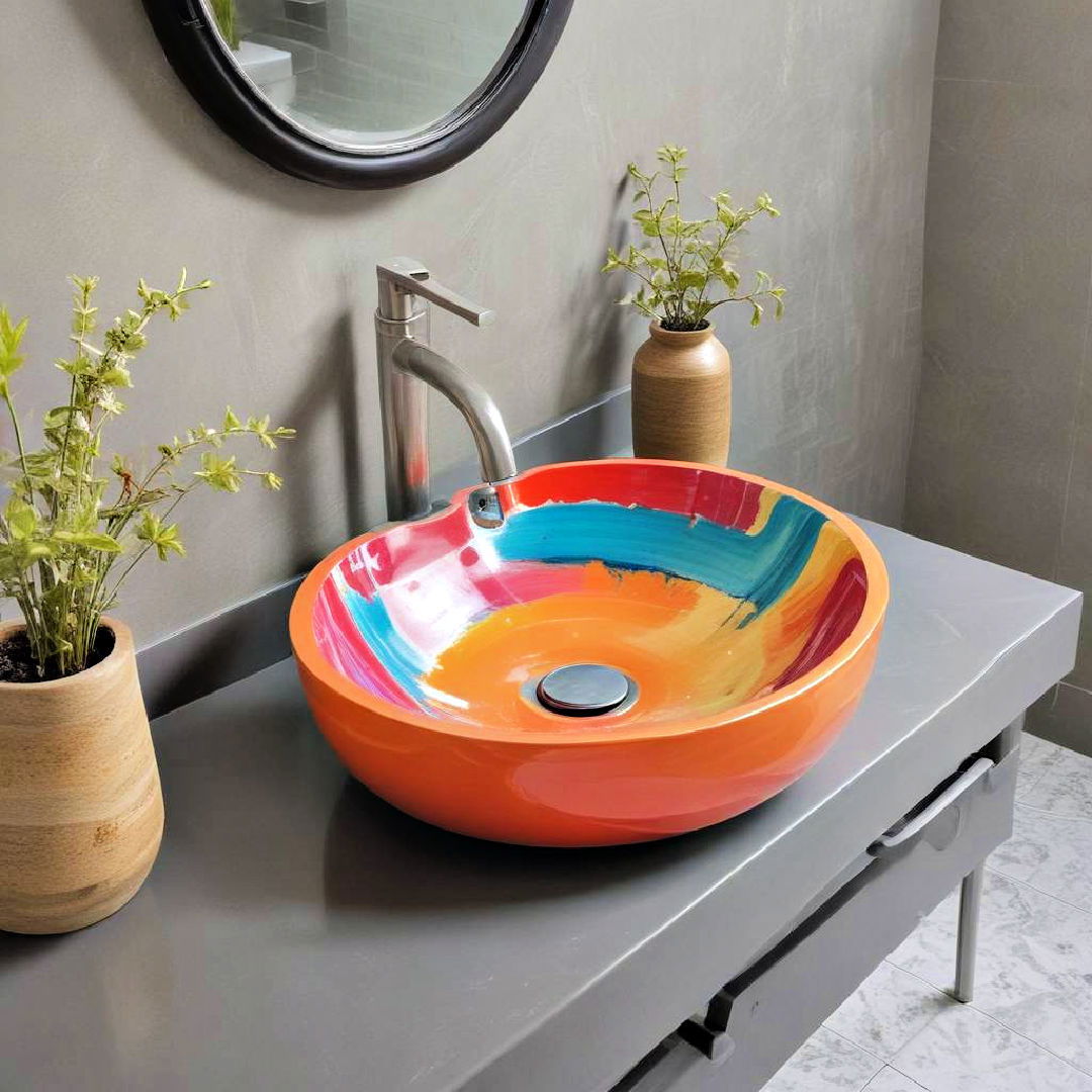 install a colorful sink basin