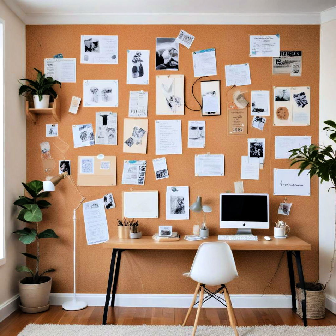 install a corkboard wall