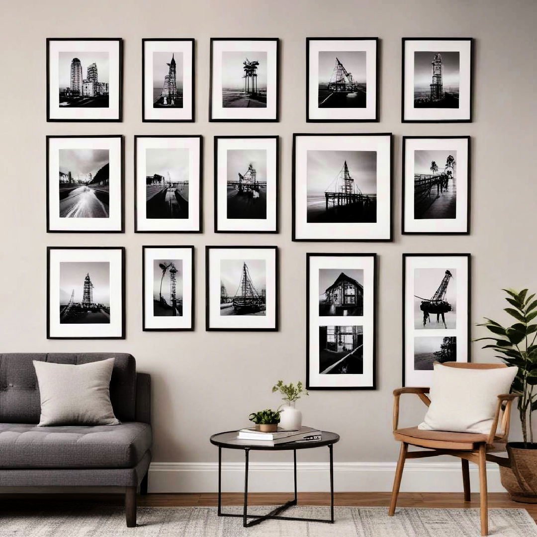 install a grid of framed prints