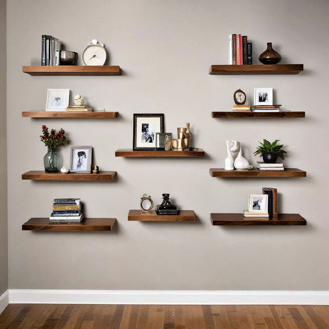 install floating shelves