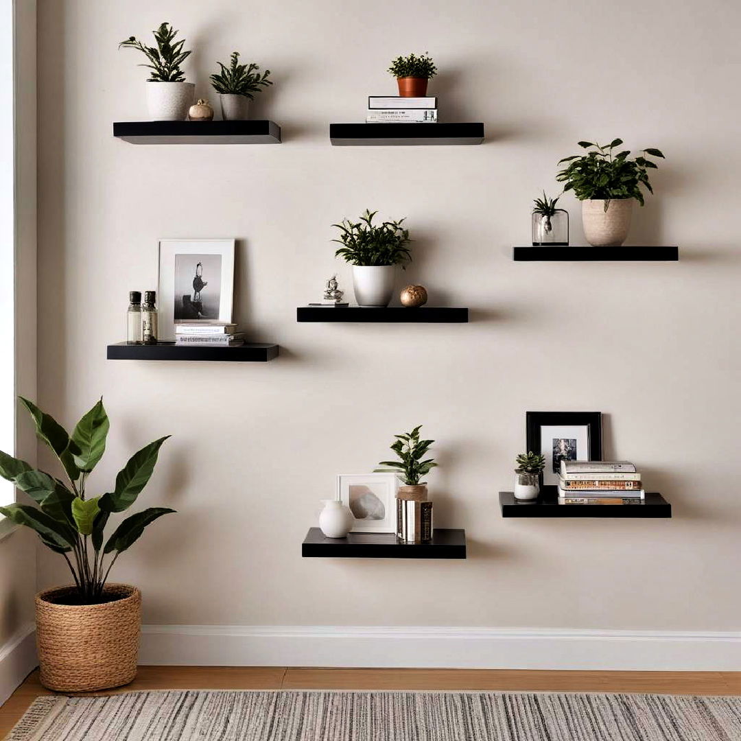 install floating shelves