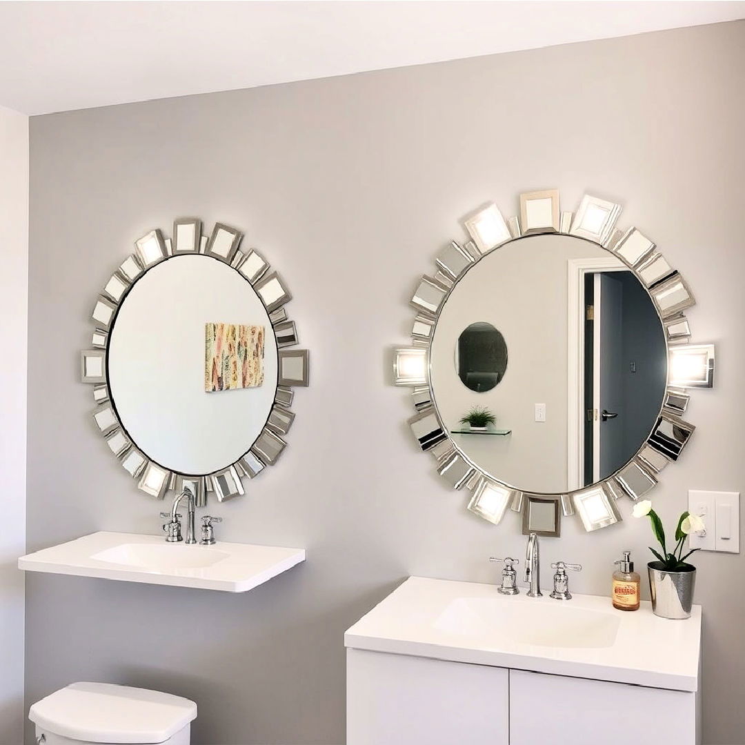 install funky mismatched mirrors