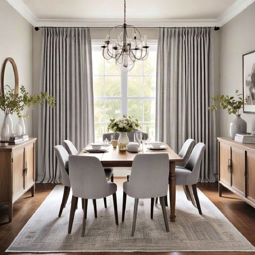 introduce gray accents with curtains