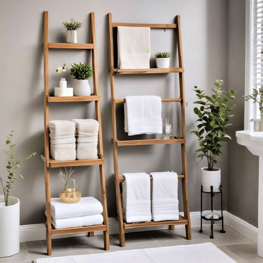 ladder shelf for towels and accessories