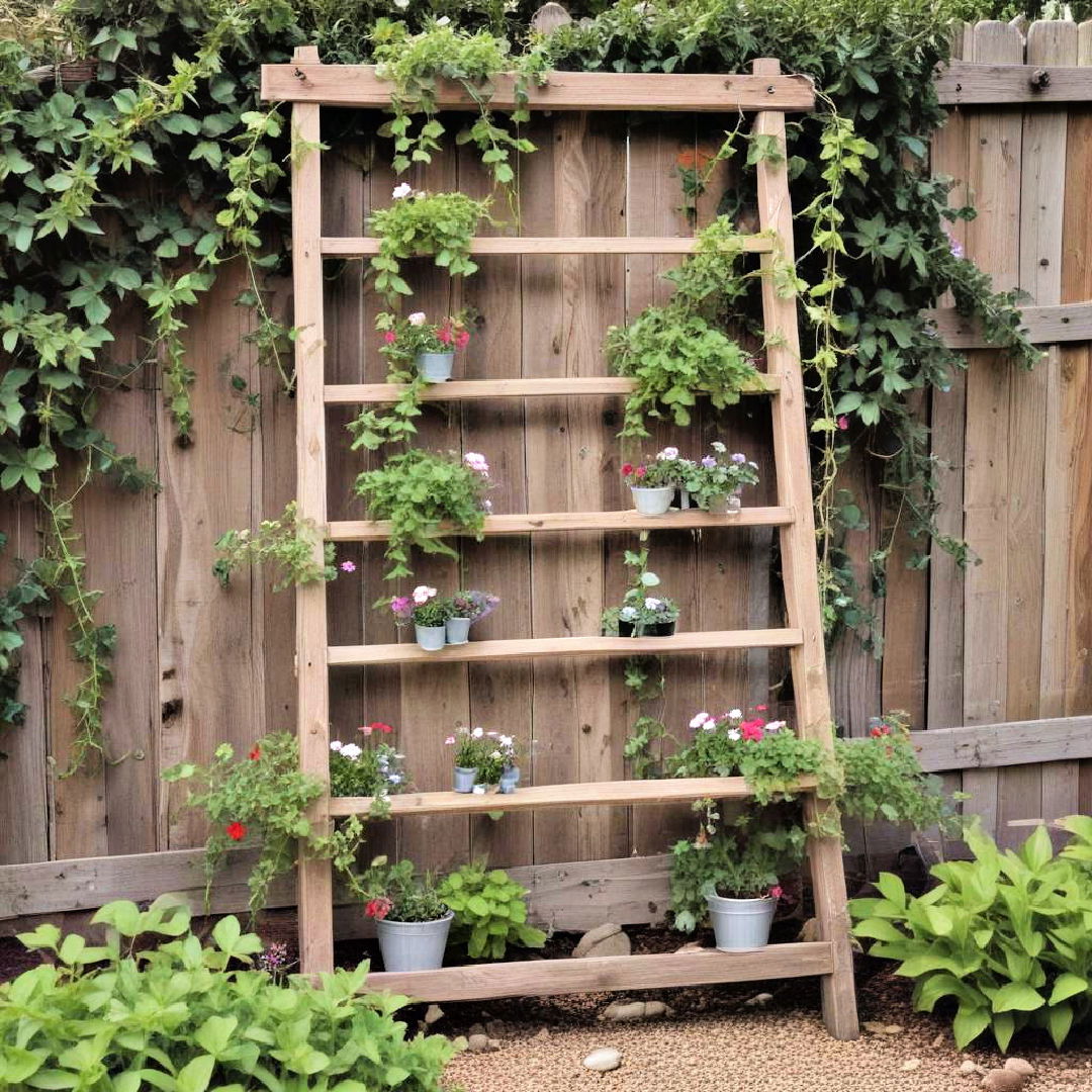 ladder trellis for rustic charm