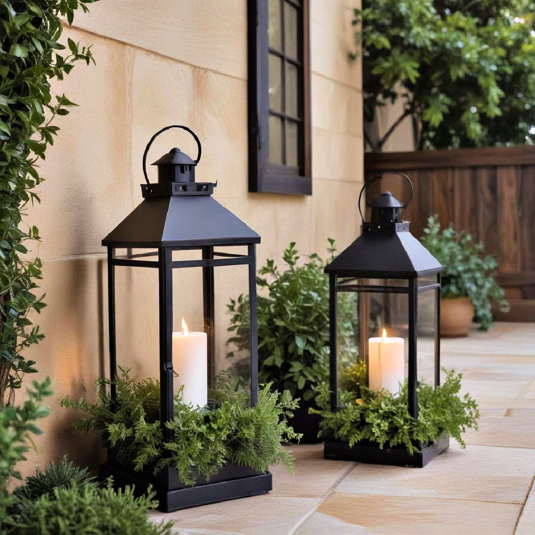 lanterns with built in planters