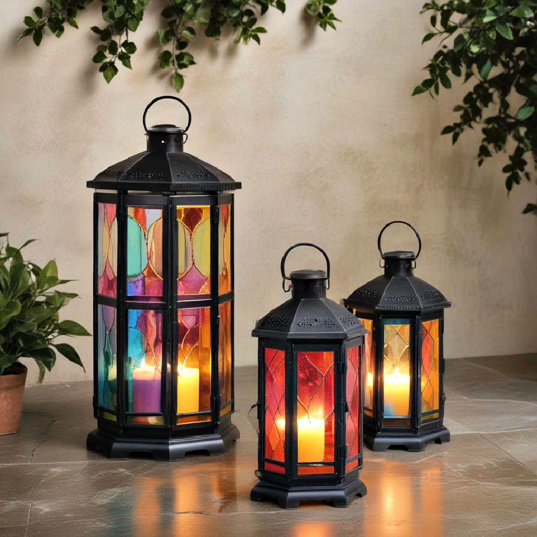 lanterns with colored glass