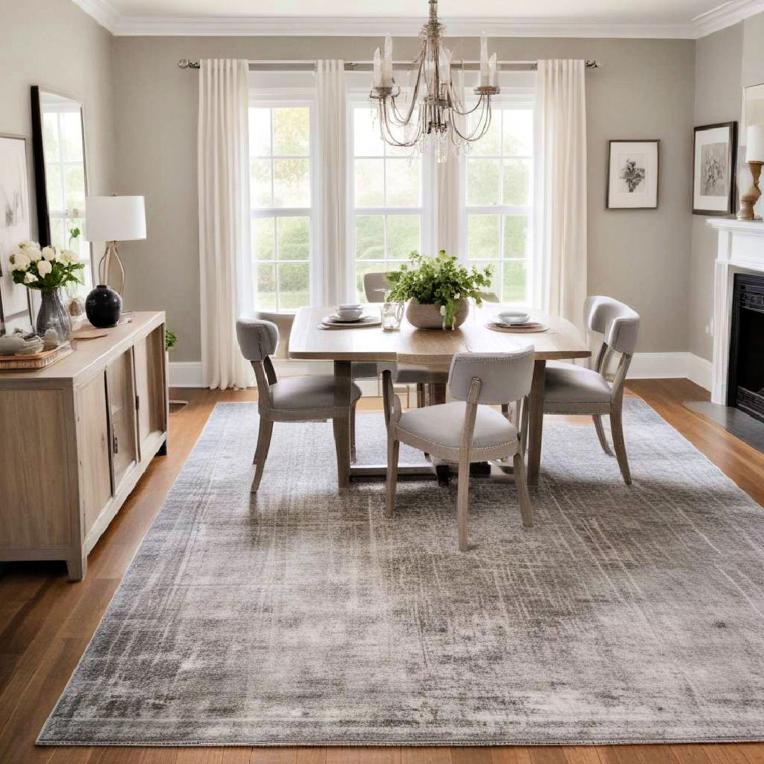 layer gray rugs for depth