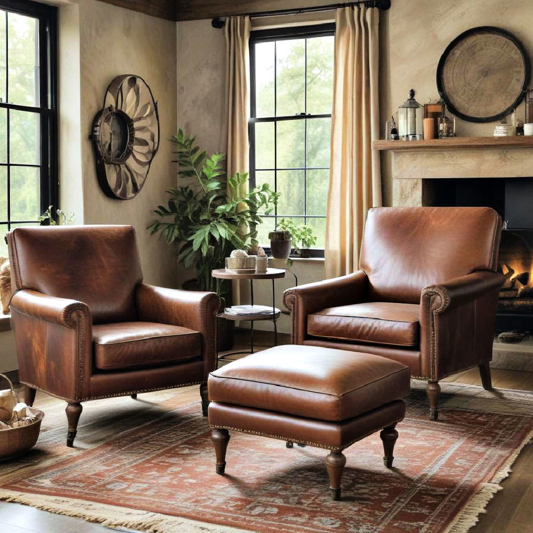 leather armchairs