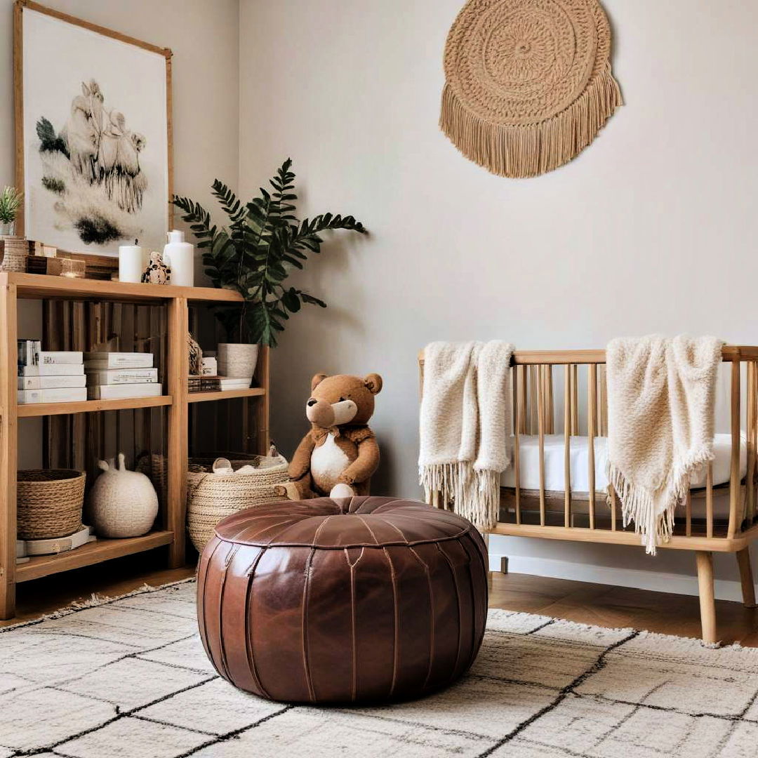 leather pouf