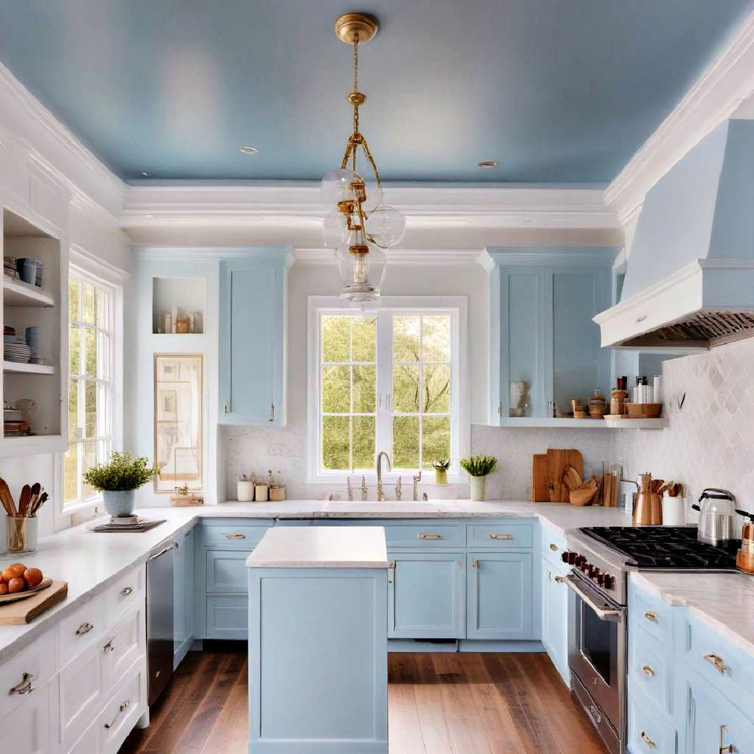 light blue ceiling for a unique soothing look