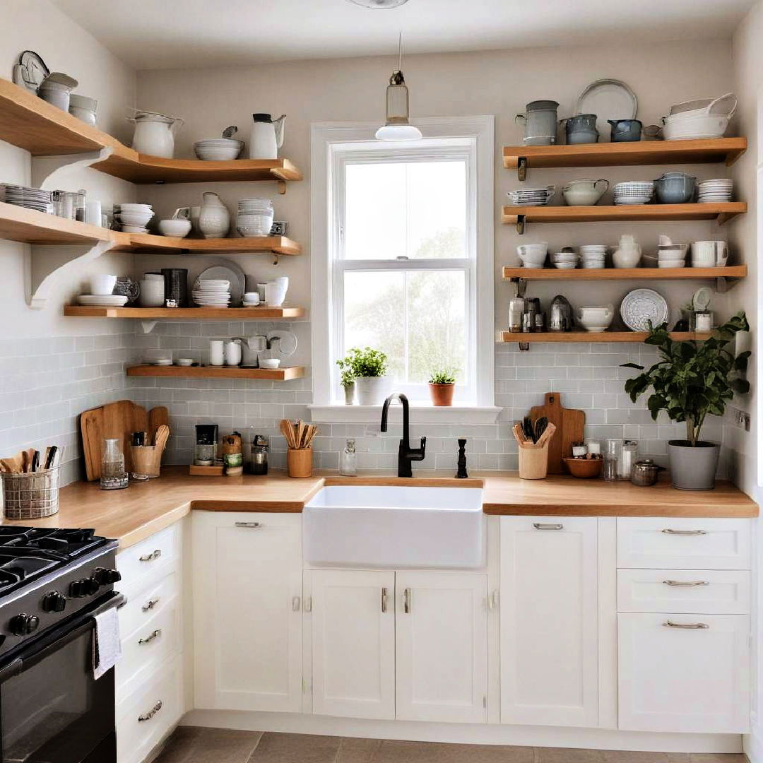 light colors and open shelving