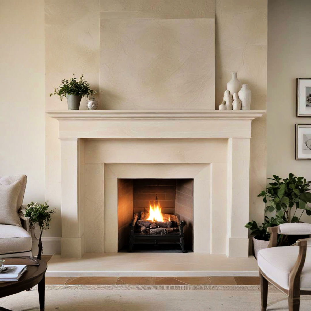 limestone fireplace