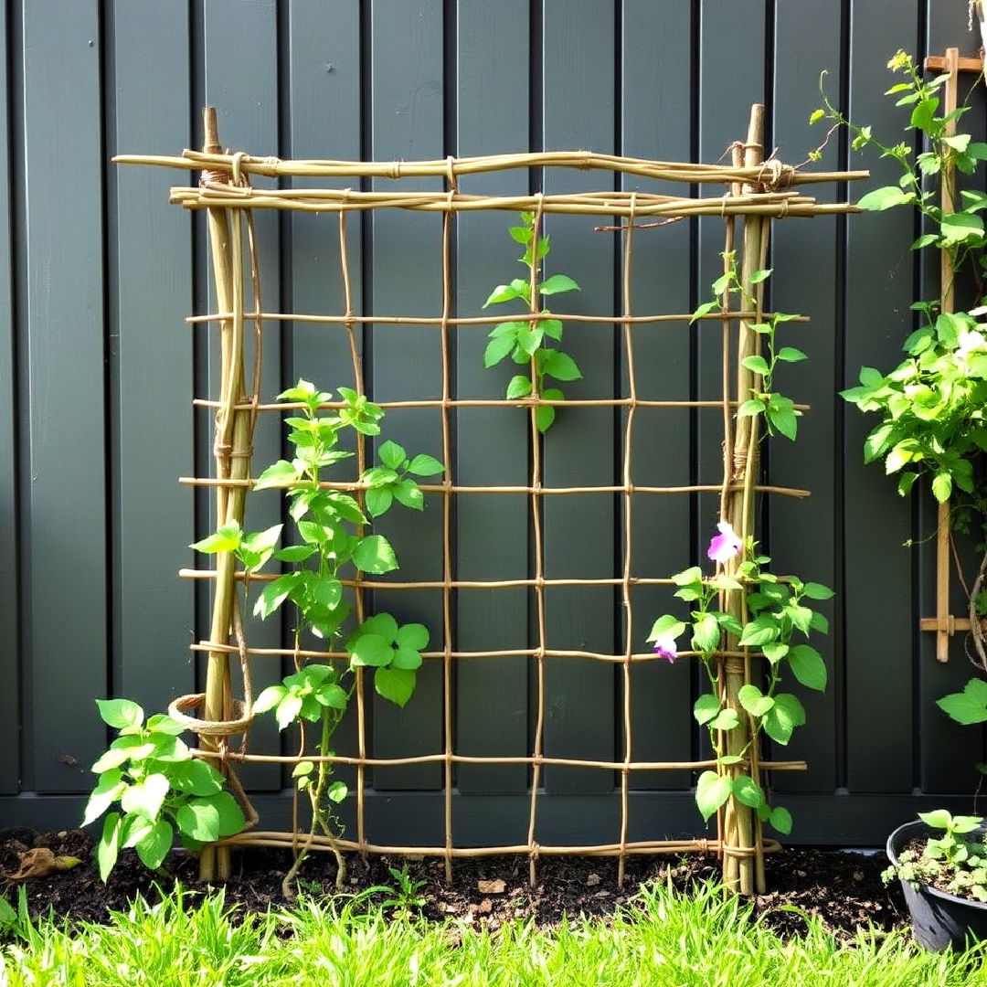 living willow trellis for a natural structure