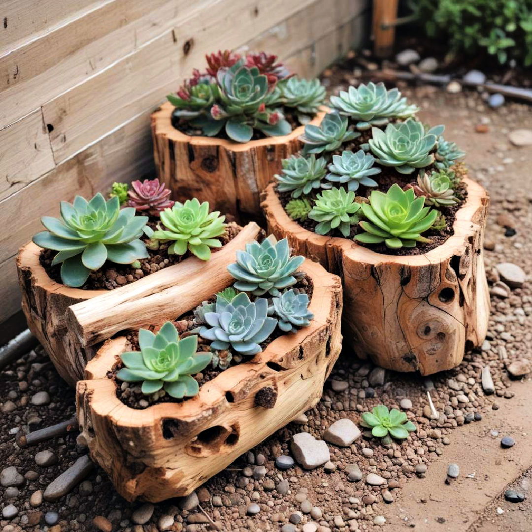 log planters