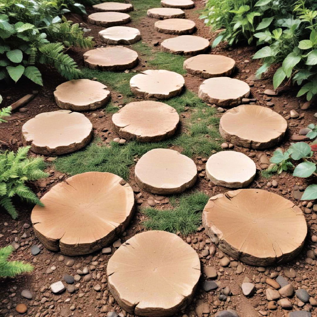 log slice stepping stones