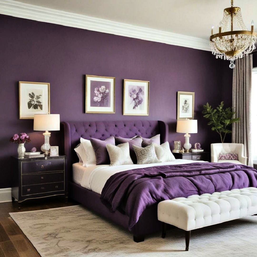 luxurious deep purple walls