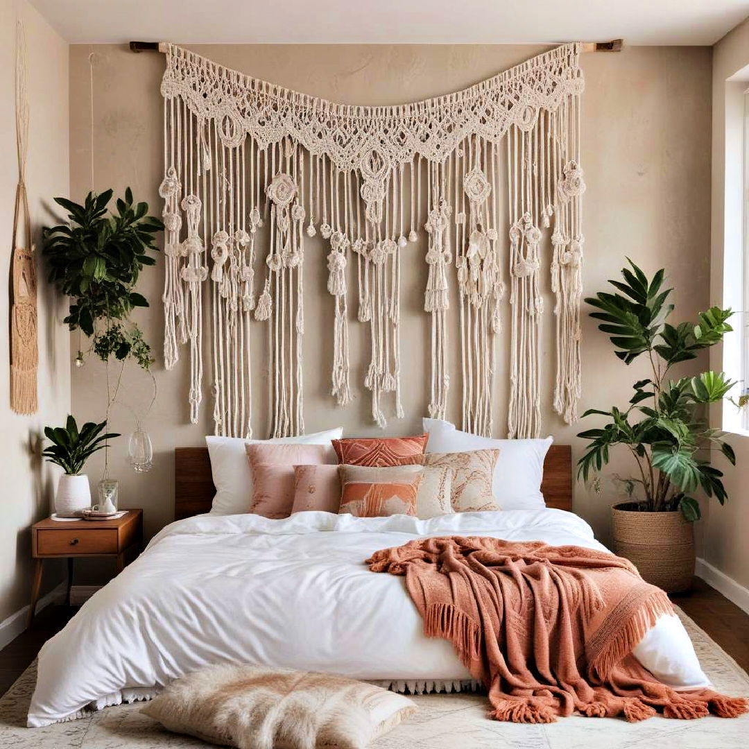 macramé wall hangings for bohemian flair