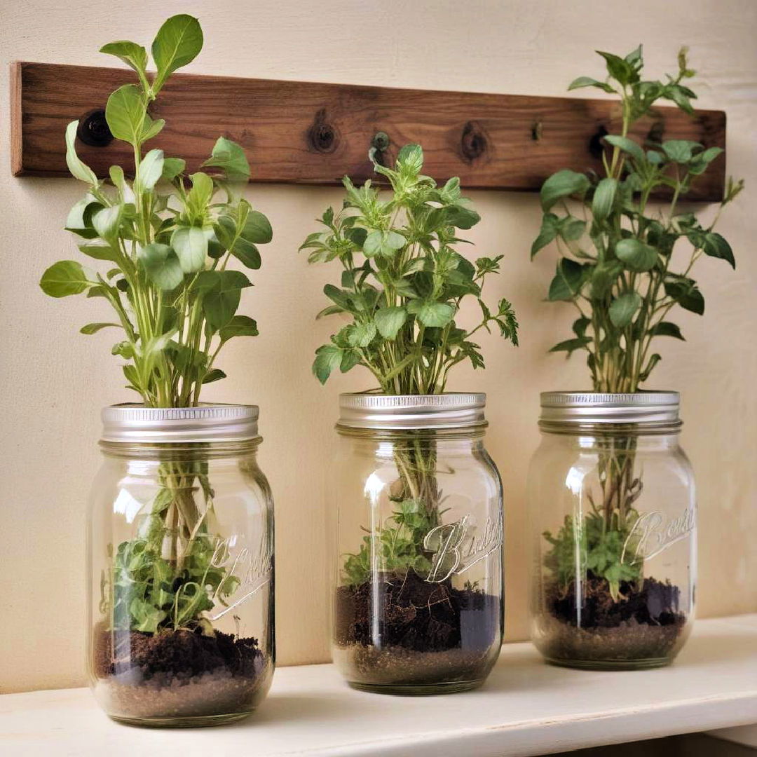 mason jar herb garden