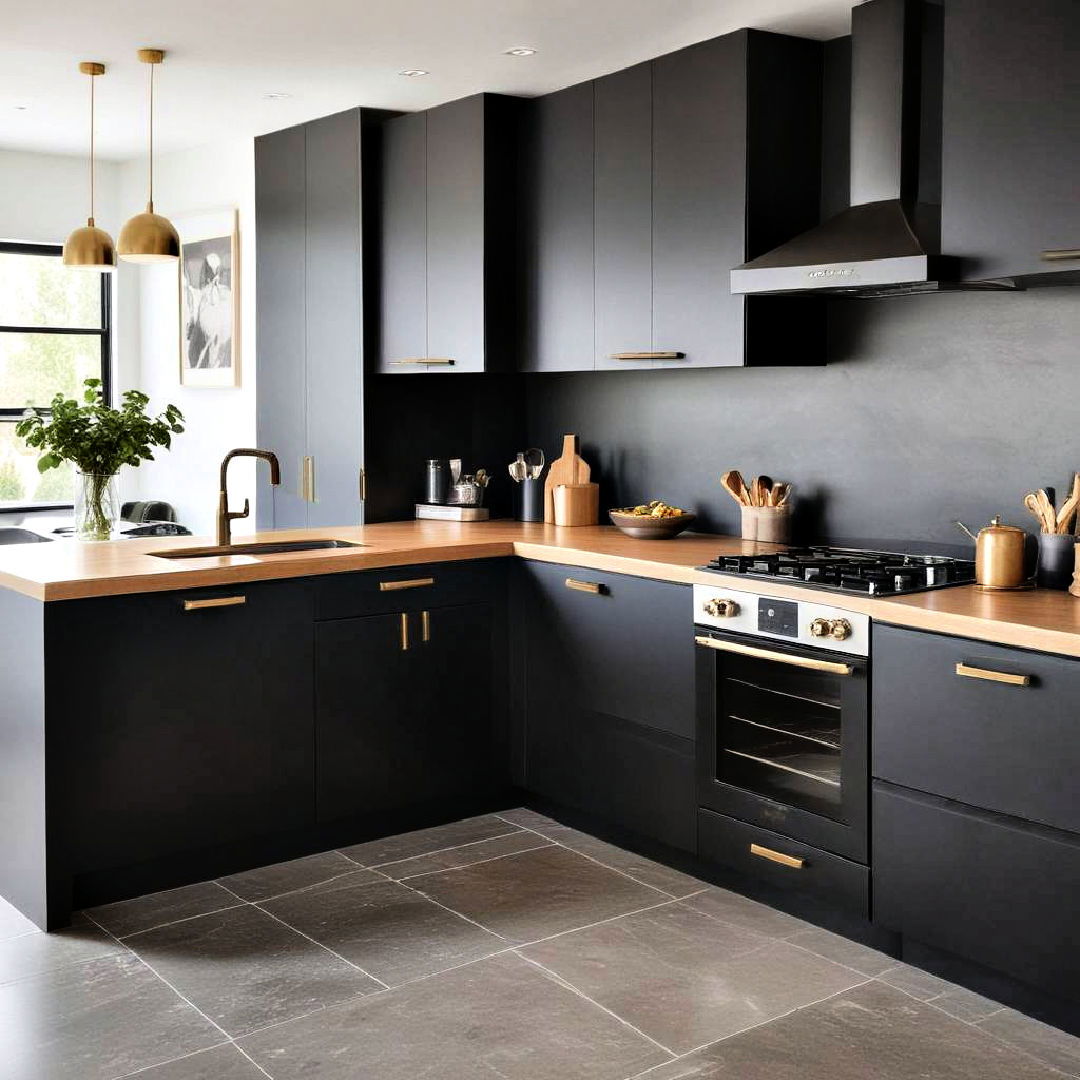 matte black cabinets