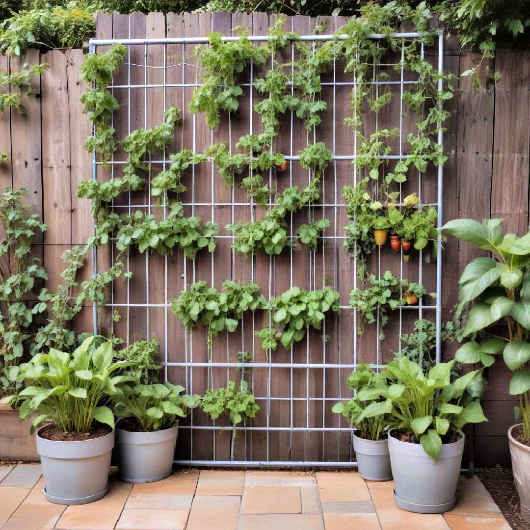 metal trellis for vertical vegetable gardens