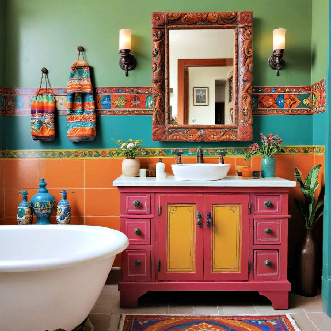 mexican style painted cabinets