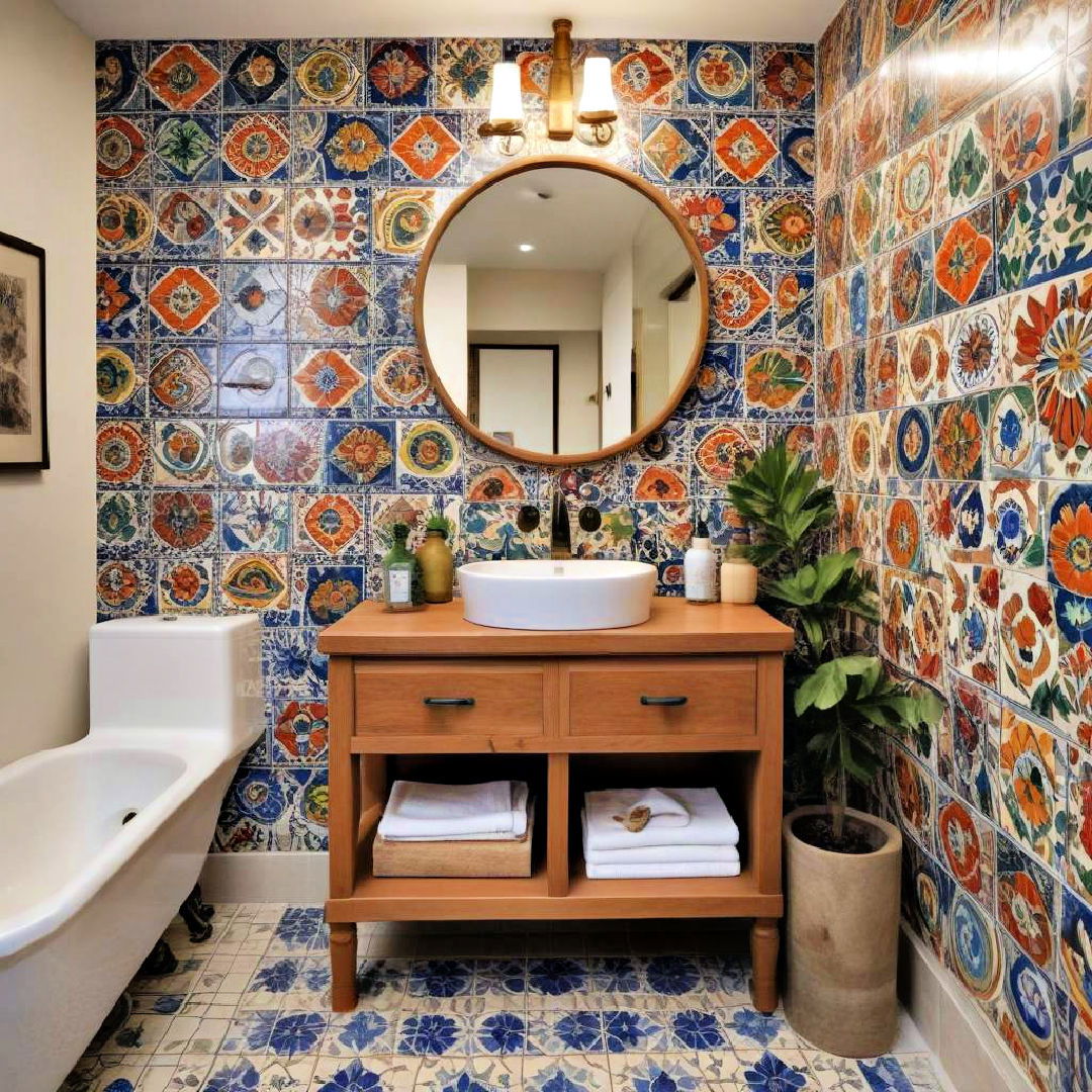 mexican talavera tile accent walls