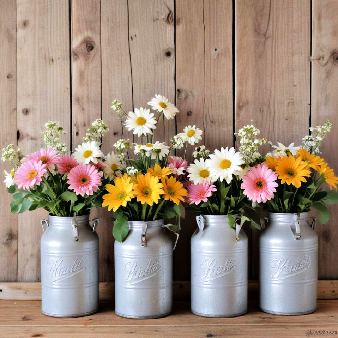 milk can vases