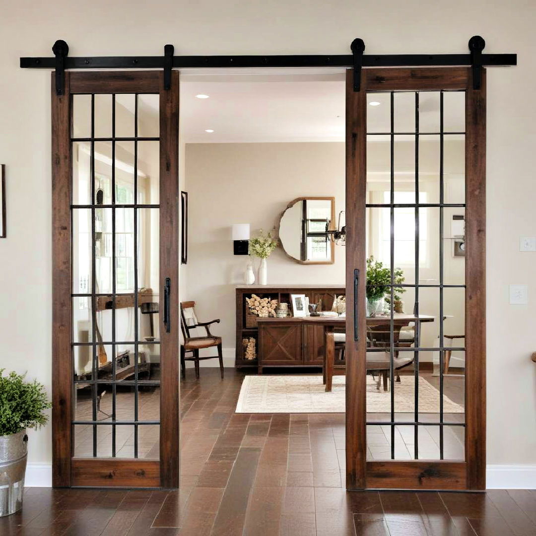 mirrored barn doors