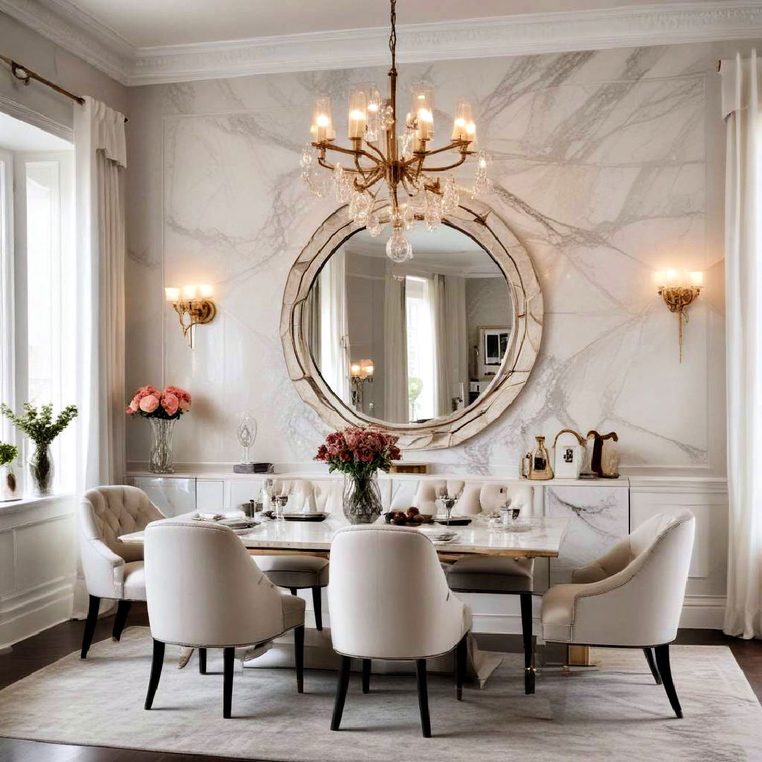 mirrors with marble inspired frames for sophistication