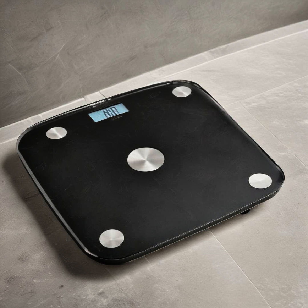 modern black bathroom scale