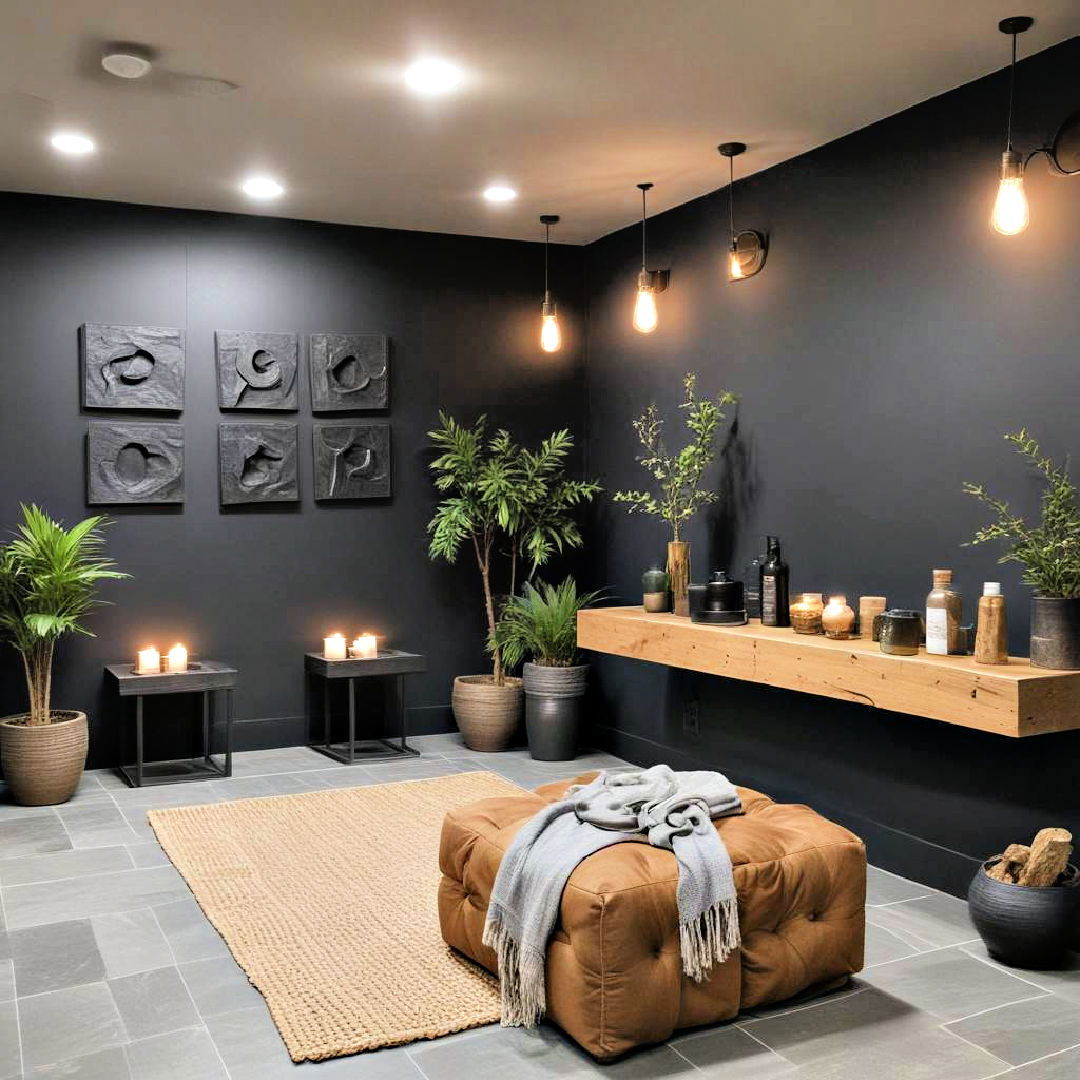 moody black spa retreat