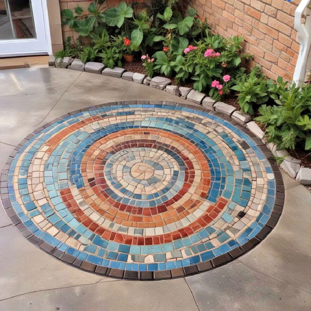 mosaic concrete patio