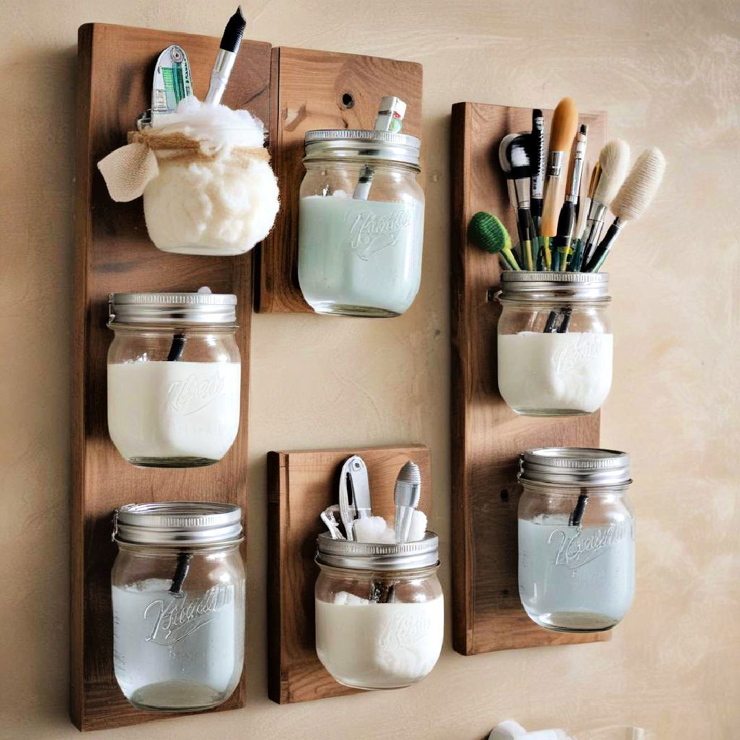 mounted mason jar organizers