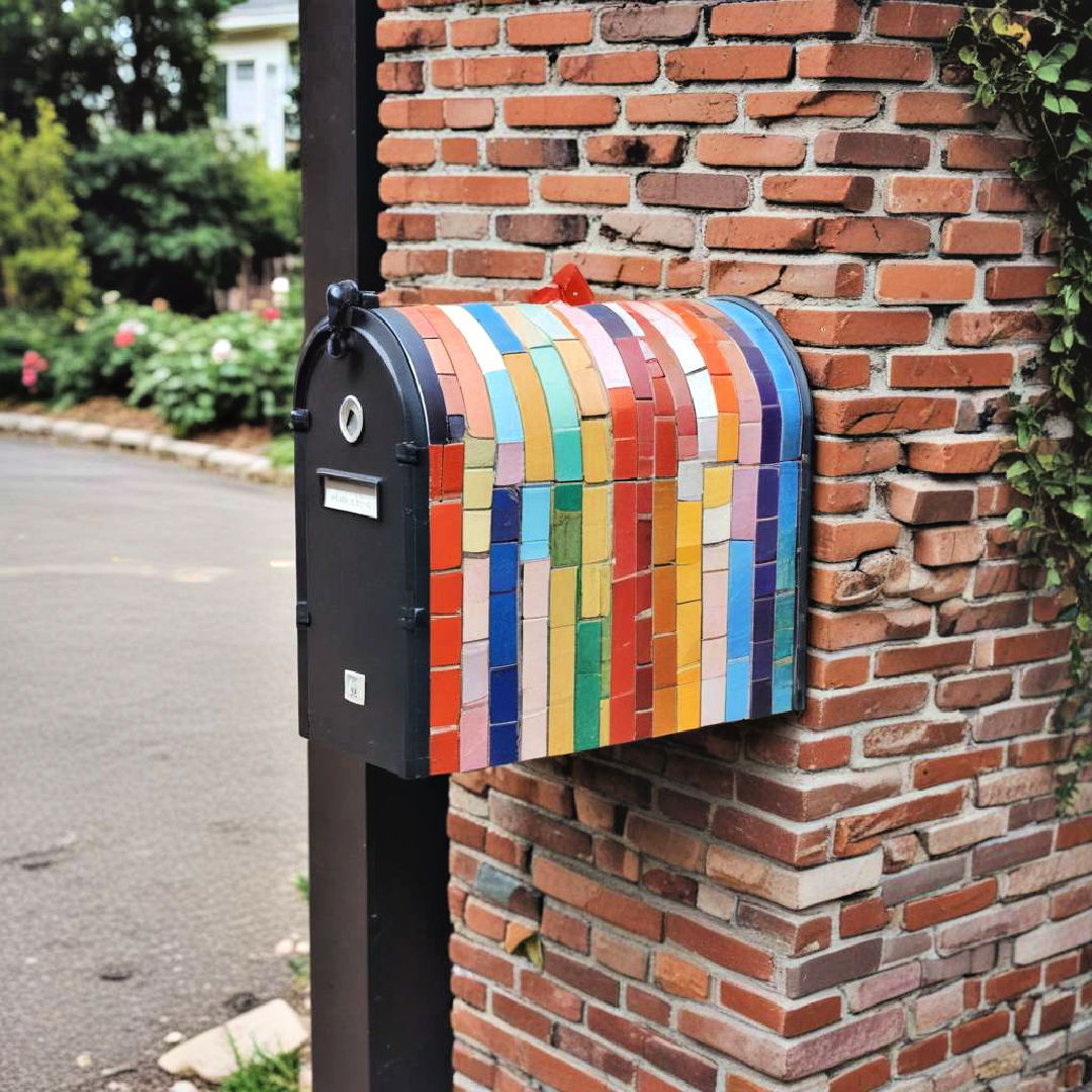 multi colored brick mailbox