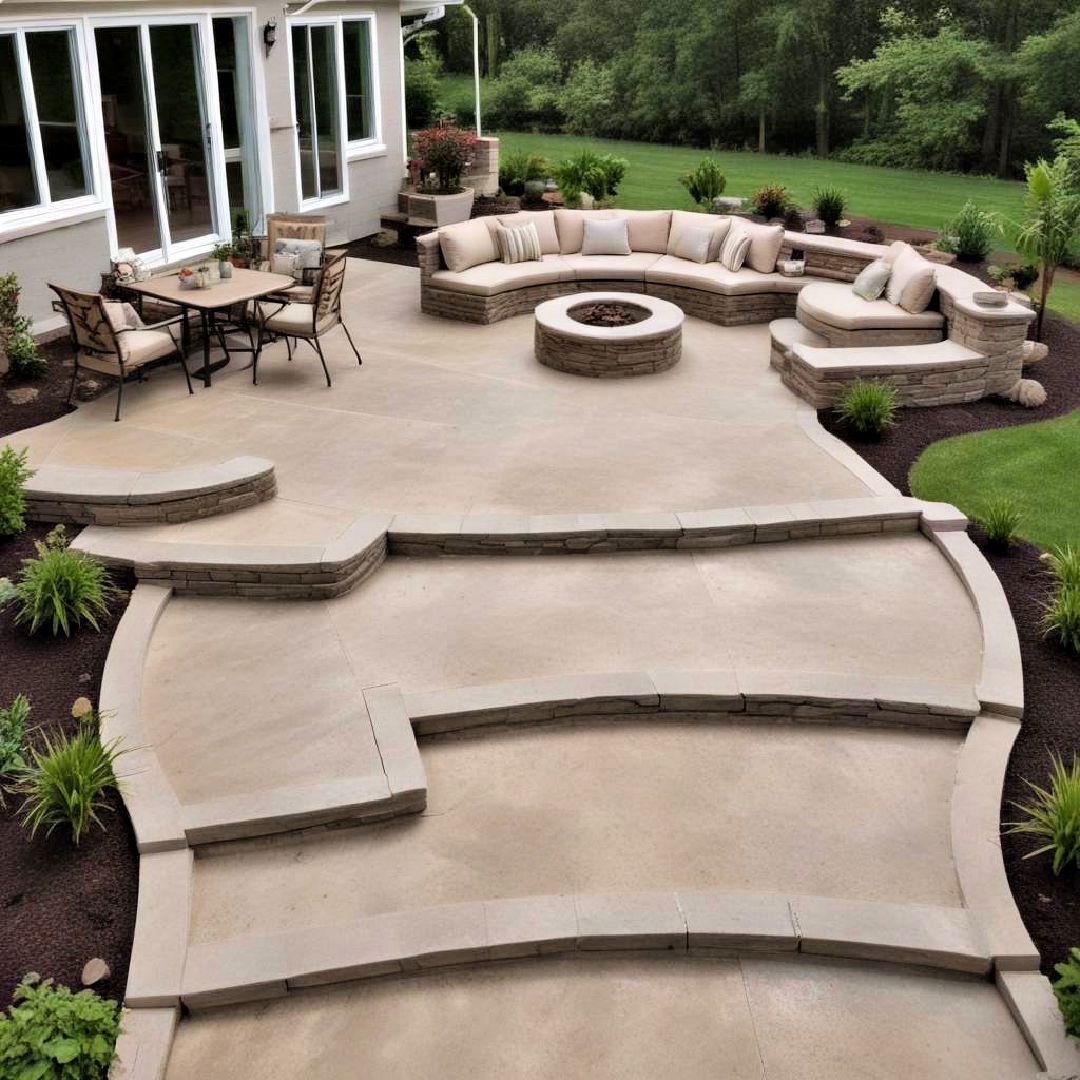 multi level concrete patio