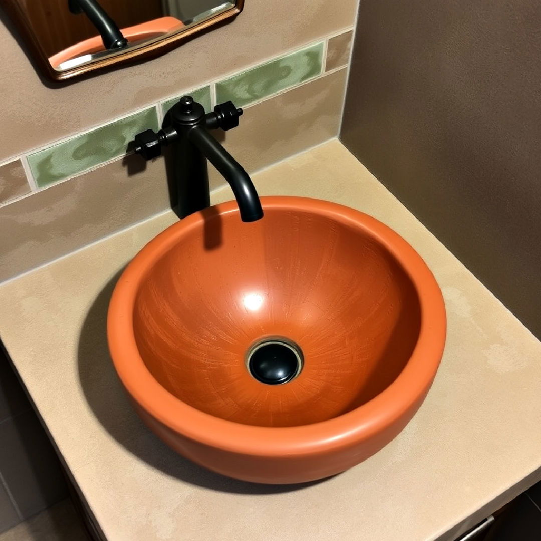 natural clay pot sink