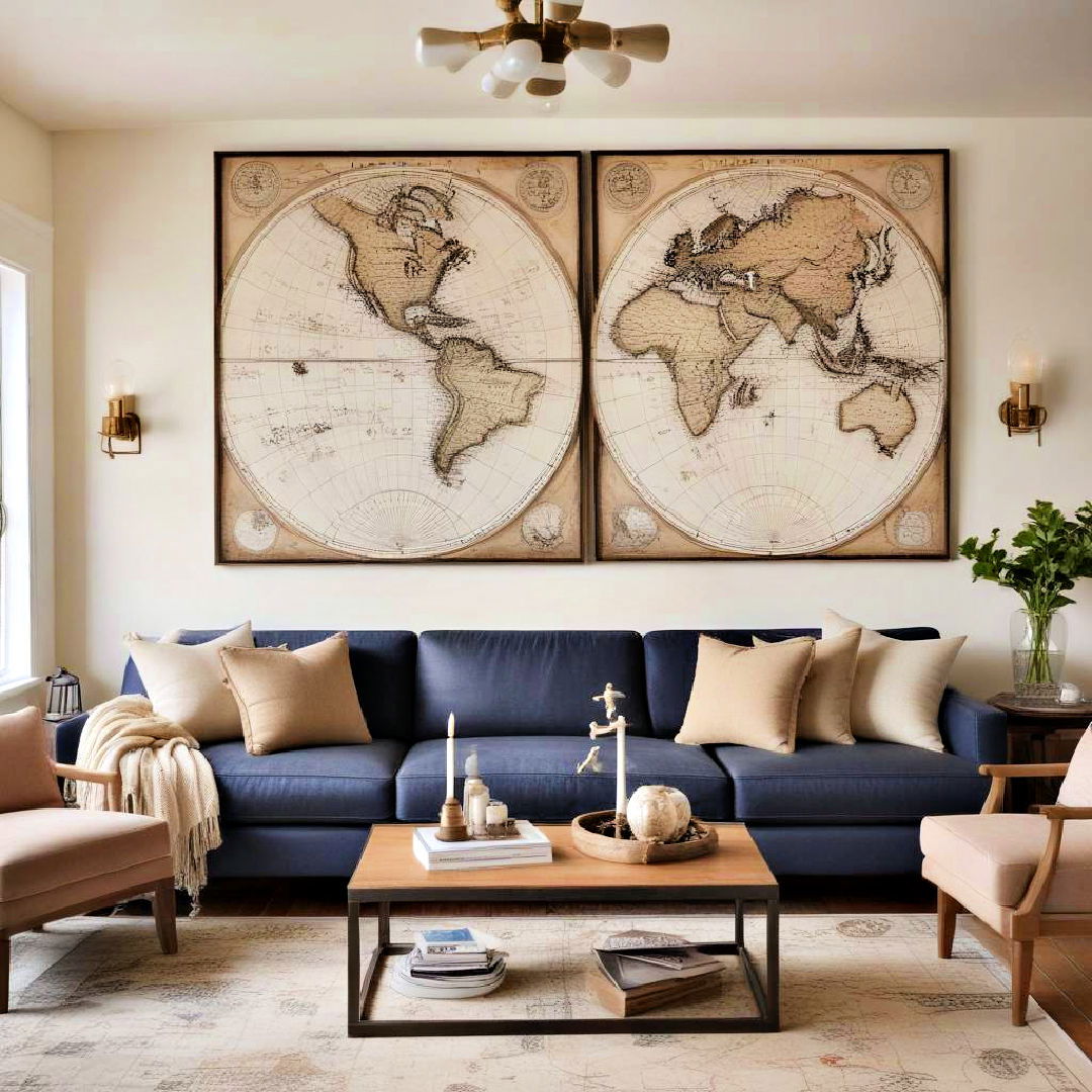 nautical maps for a classic touch